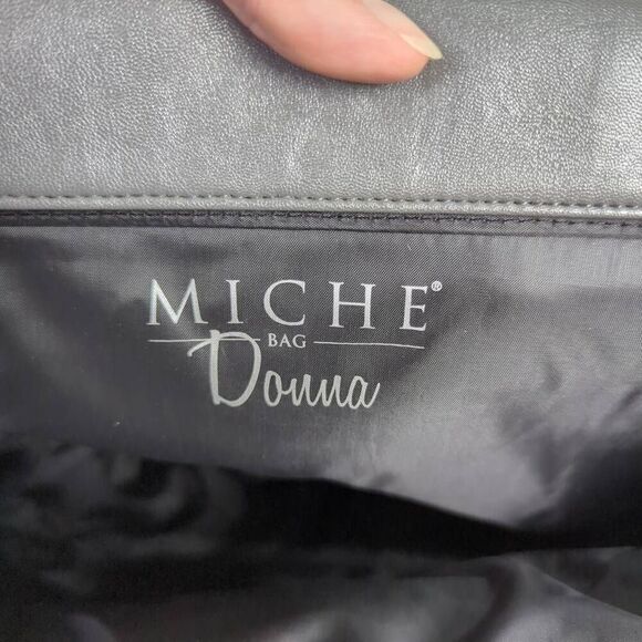 Miche Womens Donna Prima Shell Bag Purse Cover Gray Tuxedo Ruffle Design - Picture 6 of 6